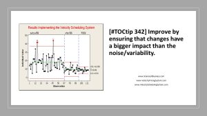 [#TOCtip 342] Improve by ensuring that changes have a bigger impact than the noise/variability. 